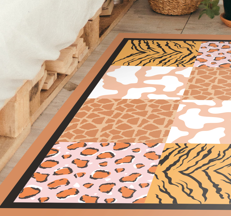 Animal print vinyl rug with wild animal patterns - TenStickers