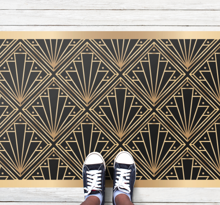 Art Deco Motif tile vinyl rug - TenStickers