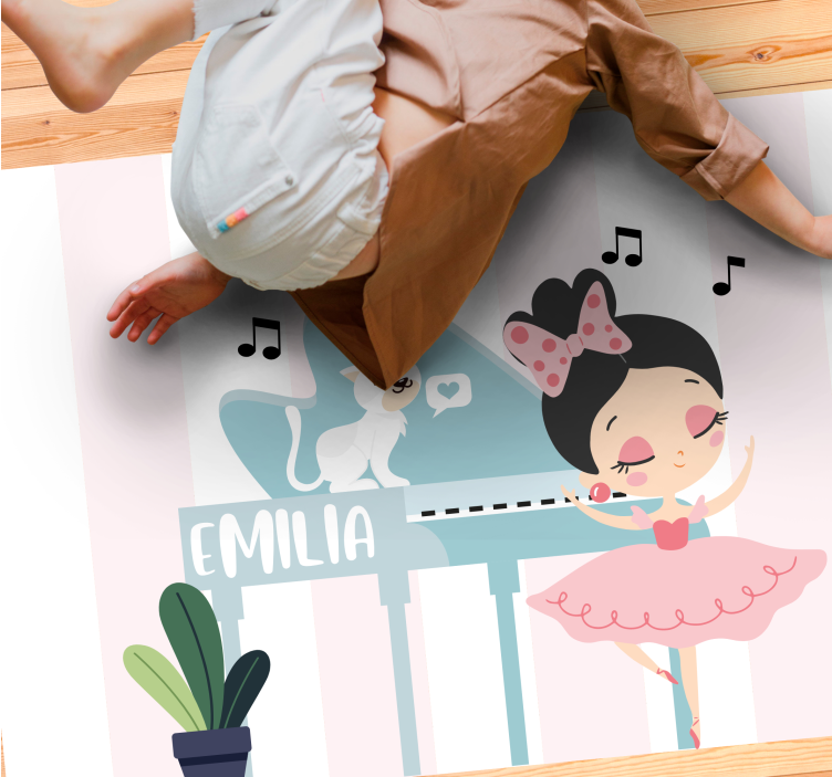 Ballet Dance Scene custom vinyl rug - TenStickers