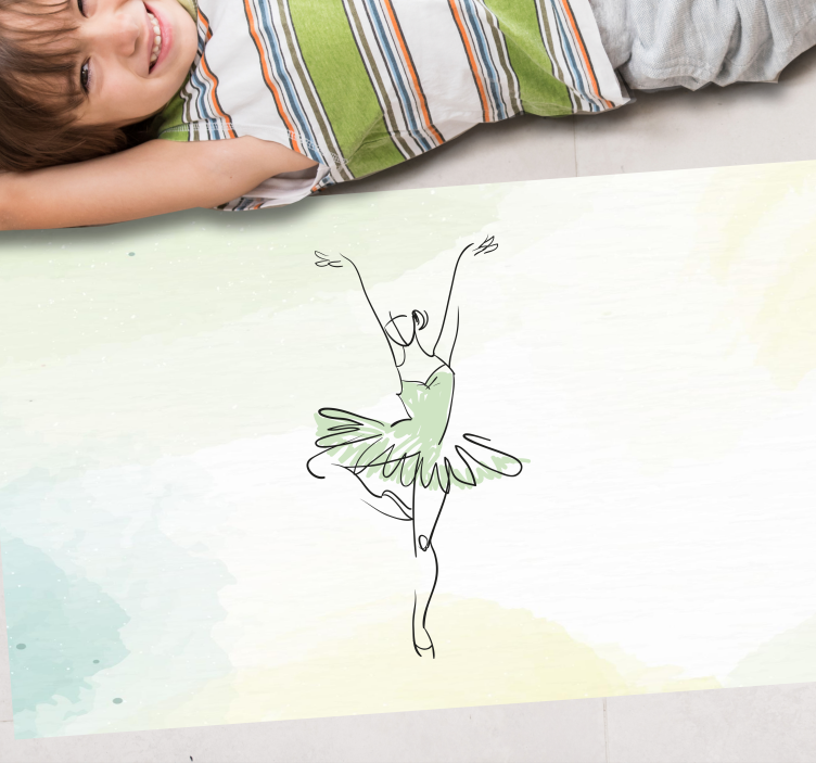 Ballet Dancer Outline kids vinyl rug - TenStickers