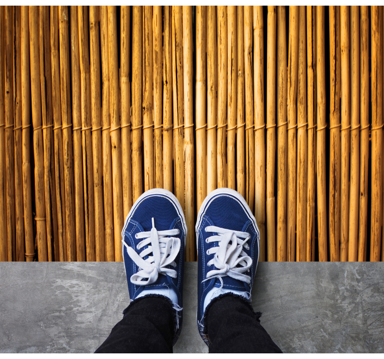 Bamboo texture effect textured vinyl rug - TenStickers