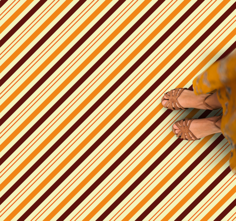 Banded Warm Hues striped vinyl rug - TenStickers