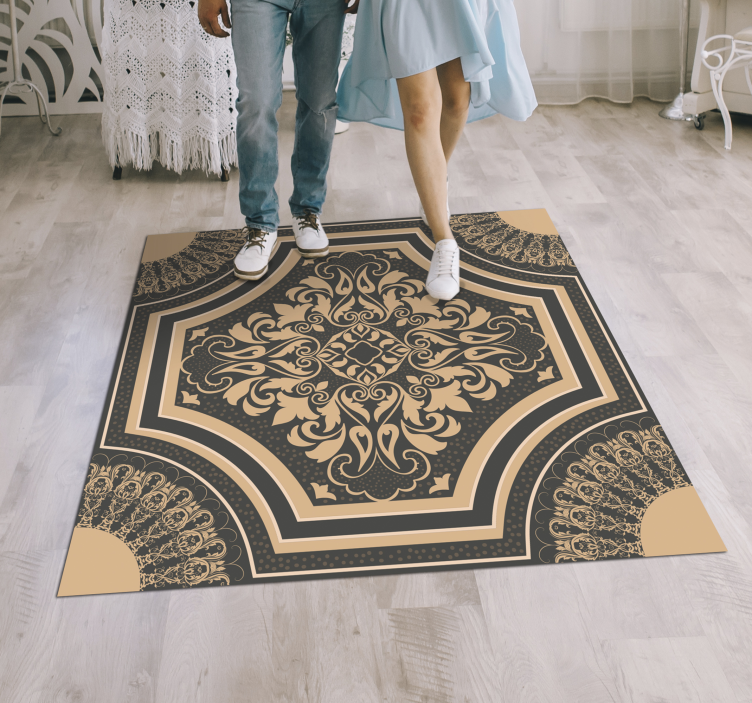 Fantastic barroque style vintage vinyl rug - TenStickers