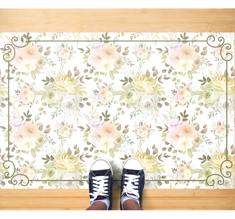 Beautiful seamless pattern floral rug - TenStickers
