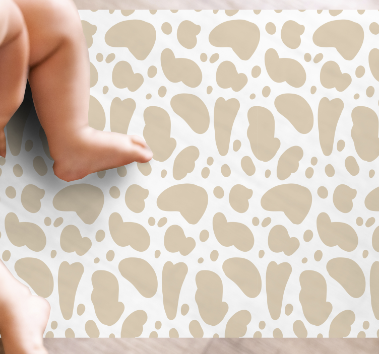 Beige giraffe spots animal print vinyl rug - TenStickers