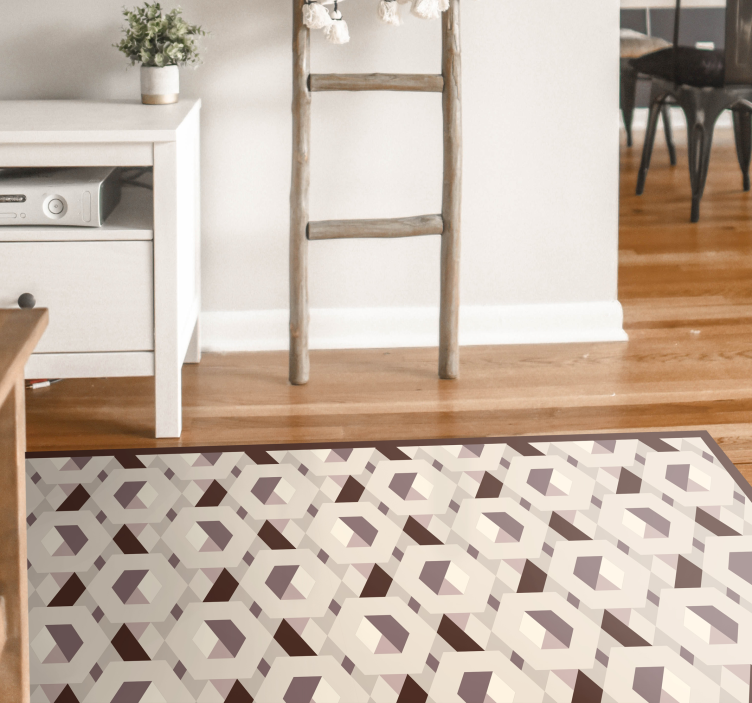 Beige hexagons geometric rugs - TenStickers