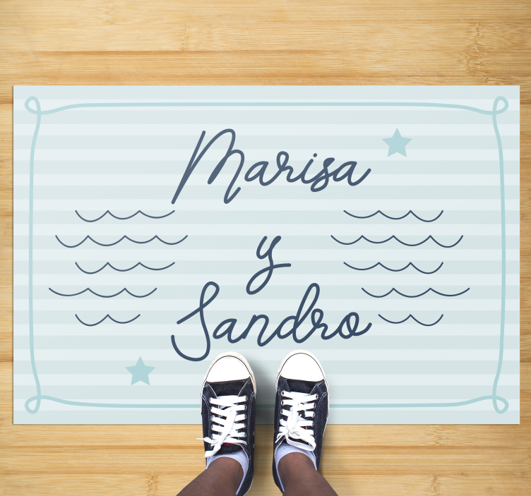 Marine couple names bedroom vinyl rug - TenStickers