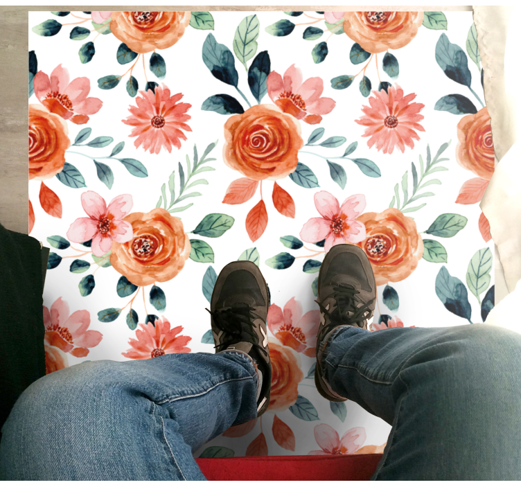 Blooming Delight floral vinyl rug - TenStickers