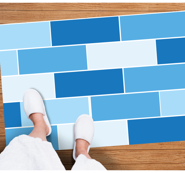 Blue pvc tile floor carpet - TenStickers