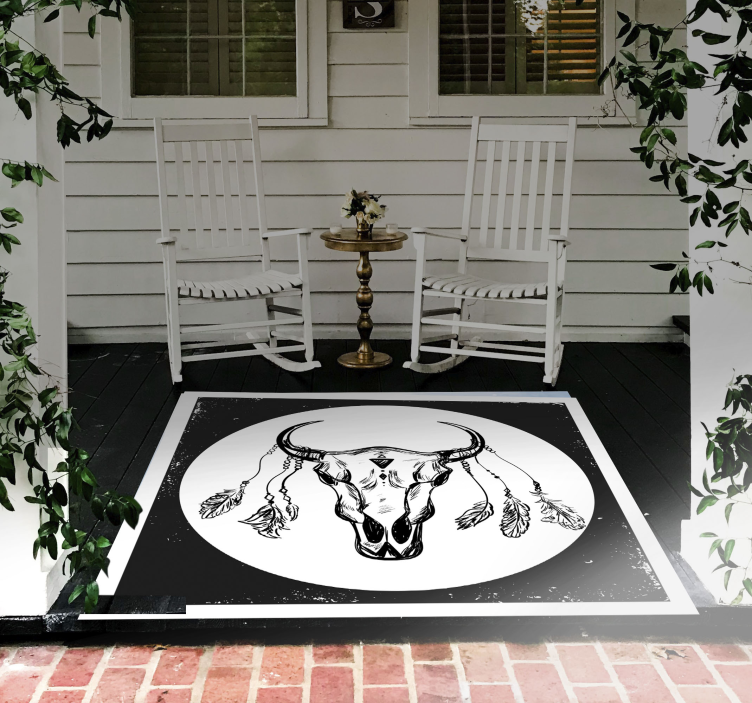 Bohemian Skull animal vinyl rug - TenStickers