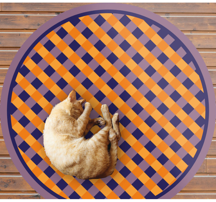 Bold Checker Pattern striped vinyl rug - TenStickers