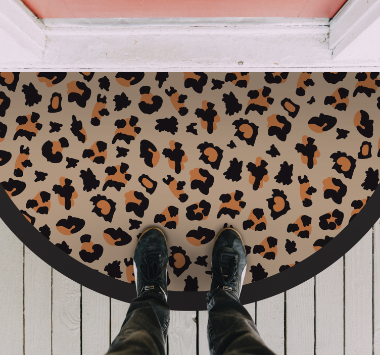 Bold leopard design animal print vinyl rug - TenStickers