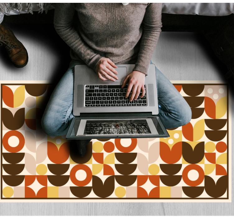 Bold Shapes Pattern geometric vinyl rug - TenStickers