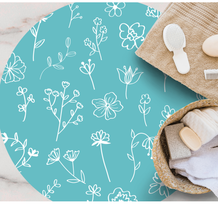 Elegant illustrations floral vinyl rug - TenStickers