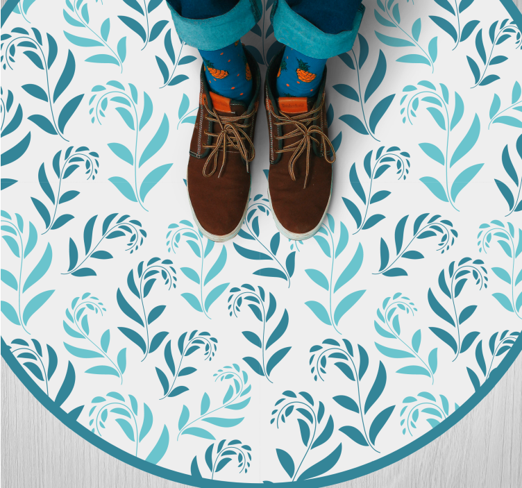 Botanical Leaf Inspiration floral vinyl rug - TenStickers