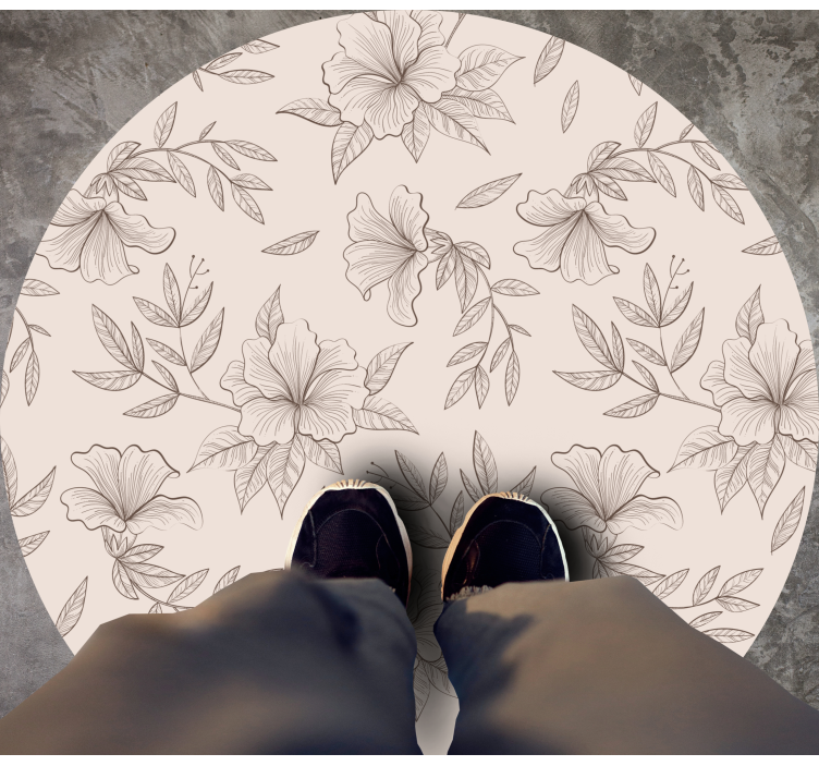 Botanical Outline Concept floral vinyl rug - TenStickers