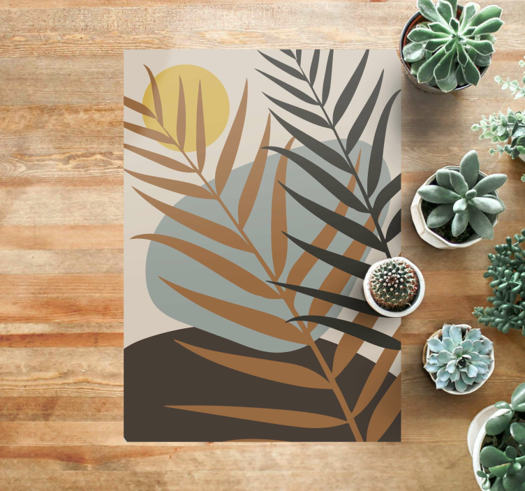 Botanical Sunset floral vinyl rug - TenStickers