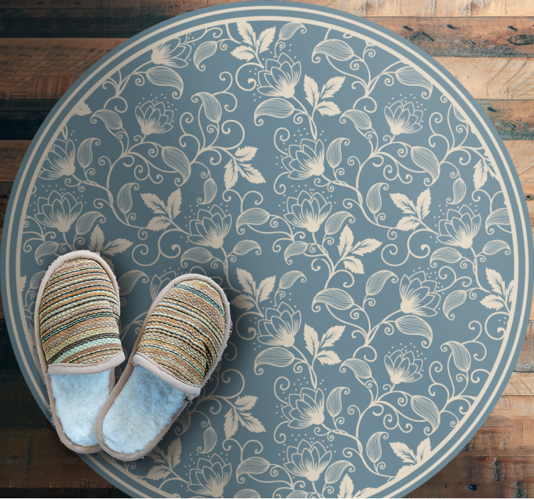 Botanical Whirl Element floral vinyl rug - TenStickers