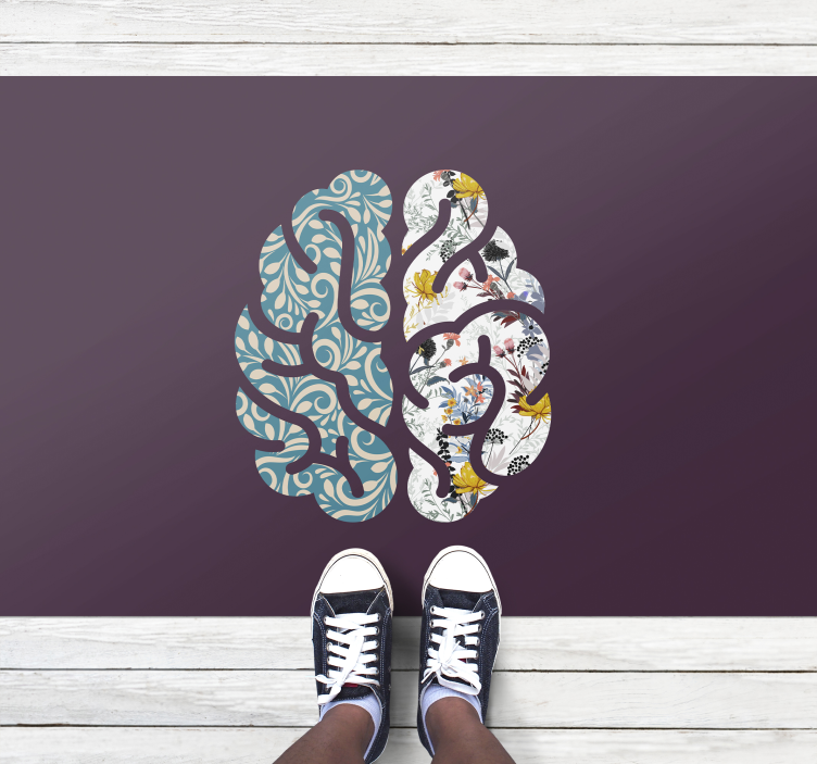 Botanical Yin Yang floral vinyl rug - TenStickers