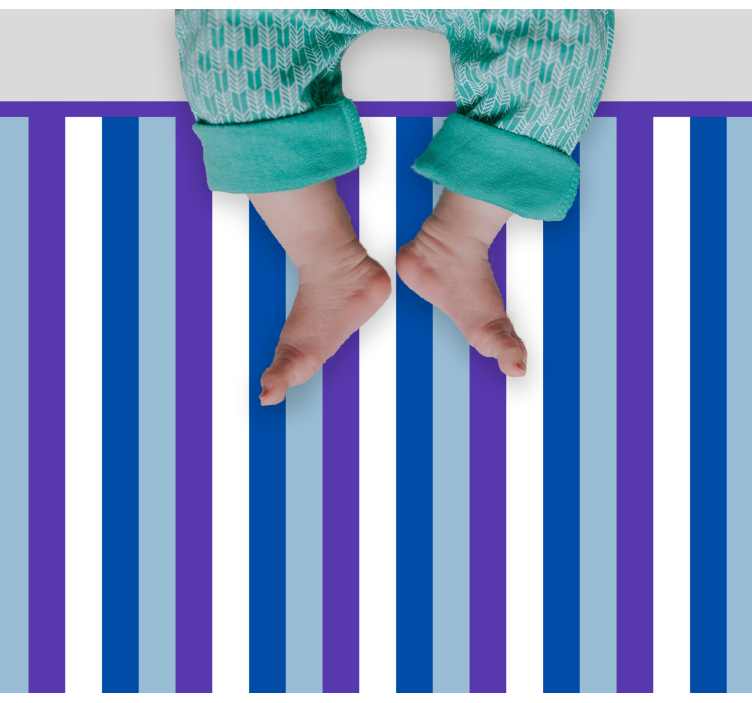 Bright blue pattern striped vinyl rug - TenStickers