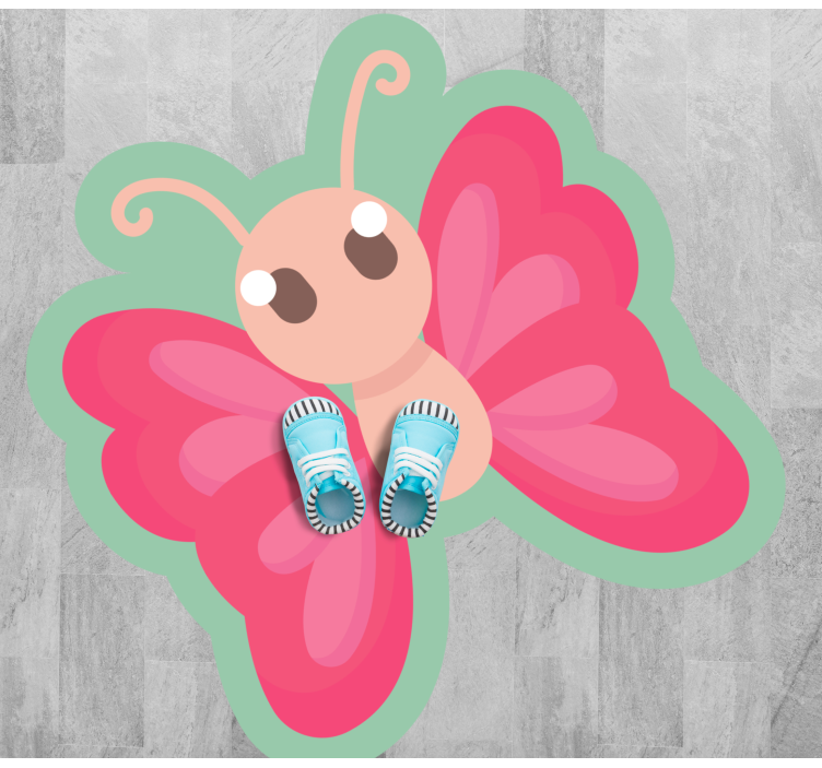 Bright Butterfly Fantasy kids vinyl rug - TenStickers