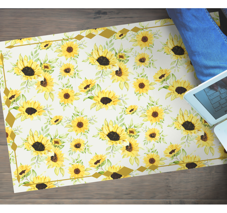 Bright Bloom Arrangement floral vinyl rug - TenStickers
