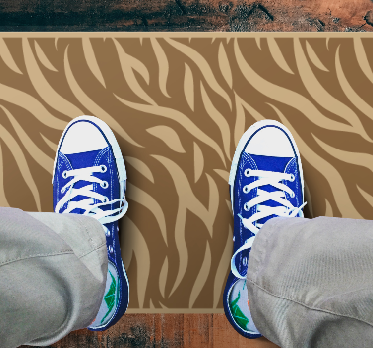 Brown zebra patterns animal print vinyl rug - TenStickers
