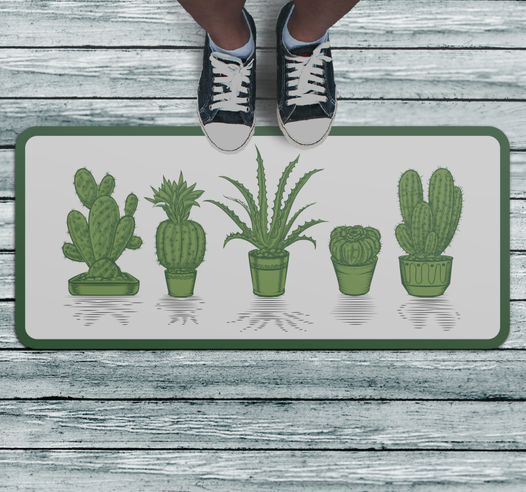 Cactus Collection floral vinyl rug - TenStickers