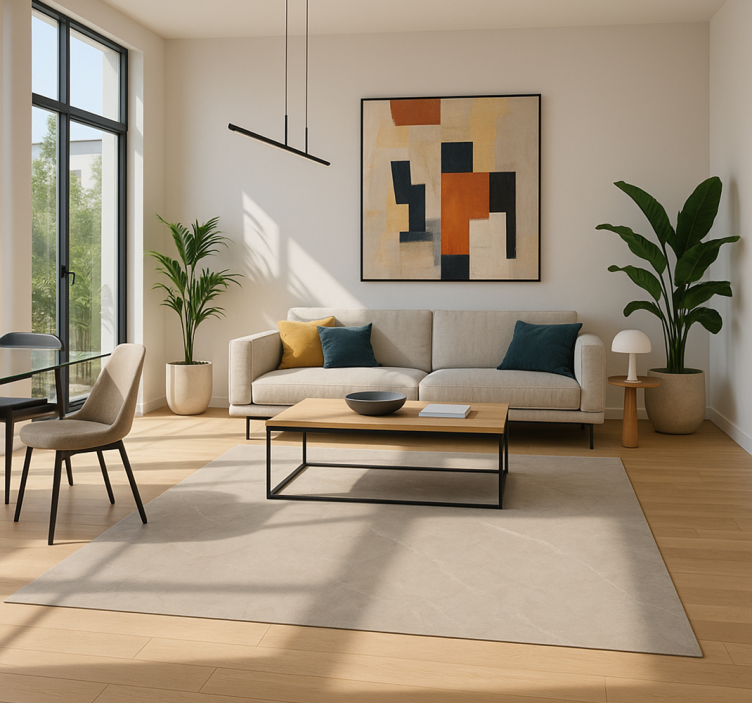 Cement regular tile living room vinyl rug - TenStickers