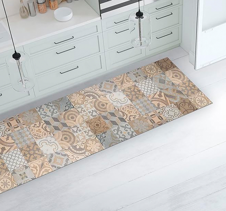 Cementine Arancioni mosaic vinyl rug - TenStickers