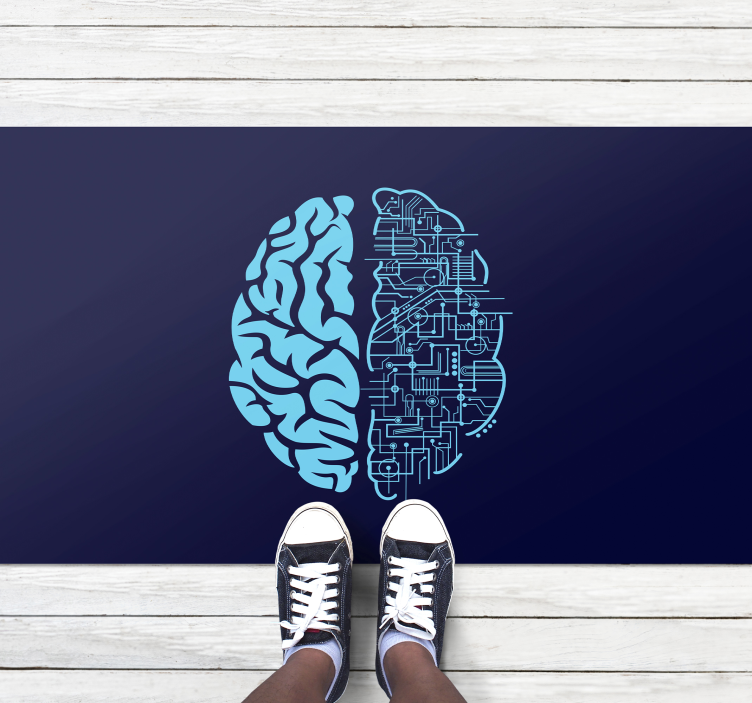 Cerebral Contrast modern vinyl rug - TenStickers
