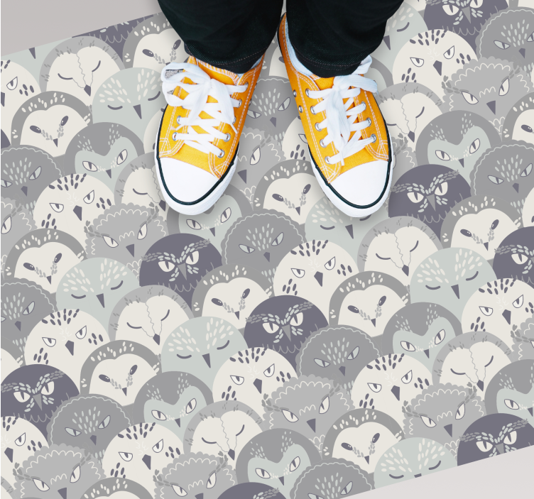 Charming Animal Faces nursery vinyl rug - TenStickers