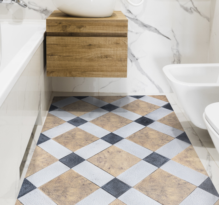 Checkerboard Flooring tile vinyl rug - TenStickers