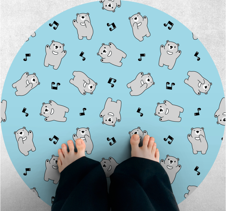 Cheerful Bear Characters nursery vinyl rug - TenStickers