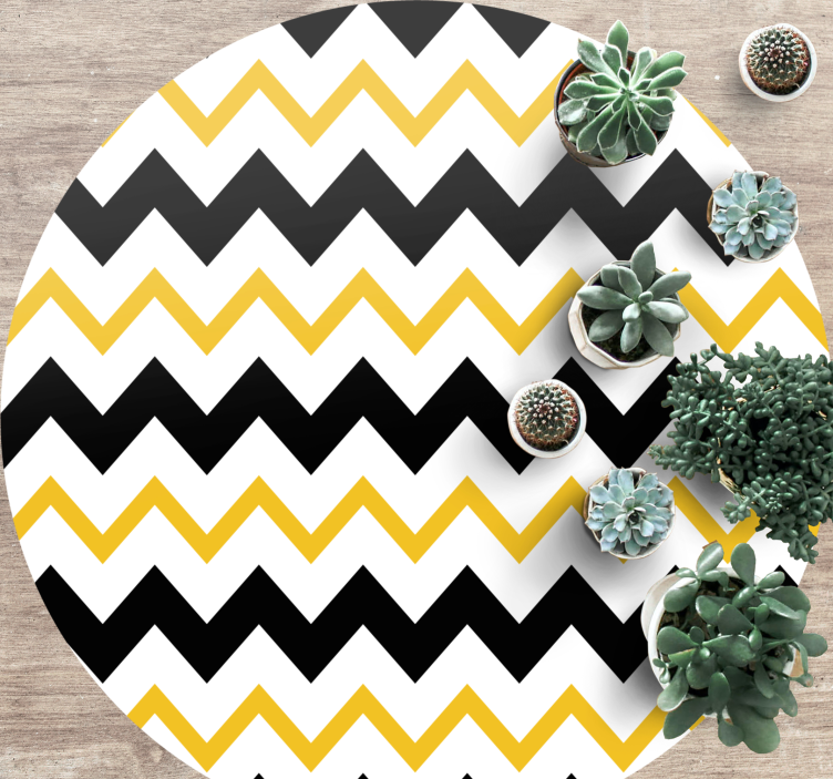 Cheerful Zigzag Pattern striped vinyl rug - TenStickers