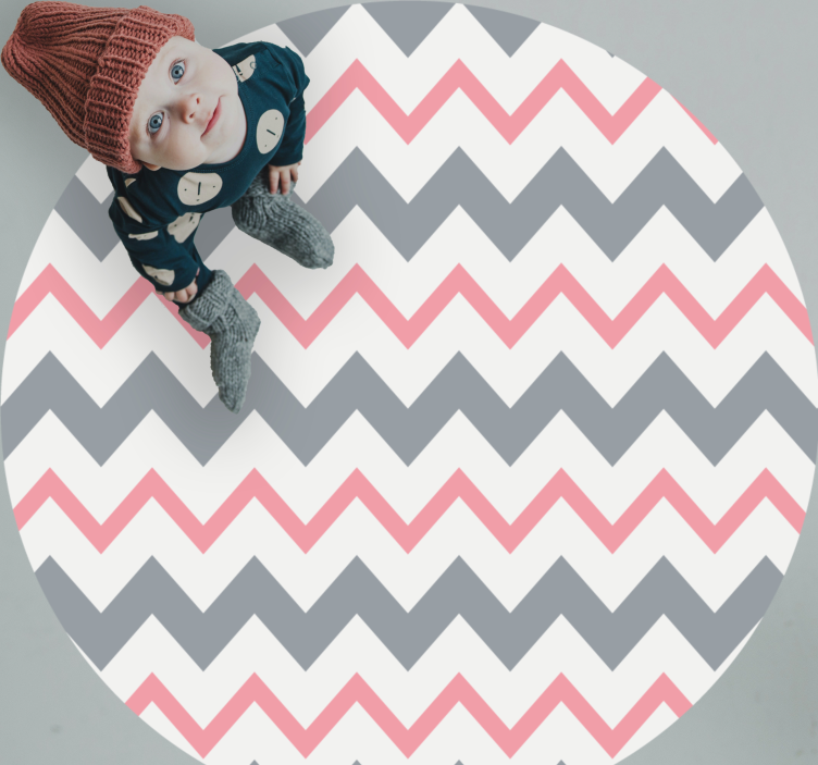 Chevron Pattern Play striped vinyl rug - TenStickers