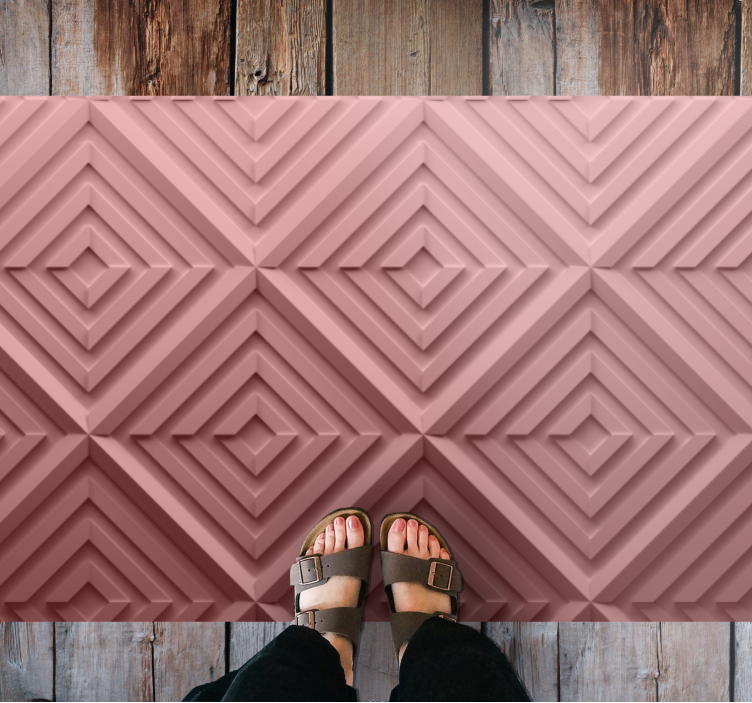 Chevron Textured Surface geometric vinyl rug - TenStickers
