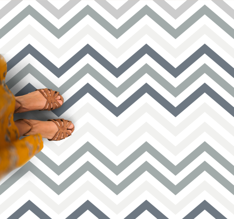 Chic Chevron Motif geometric vinyl rug - TenStickers