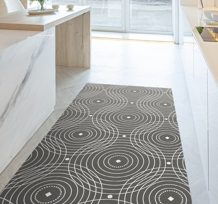 Circular Patterned Stripes geometric vinyl rug - TenStickers