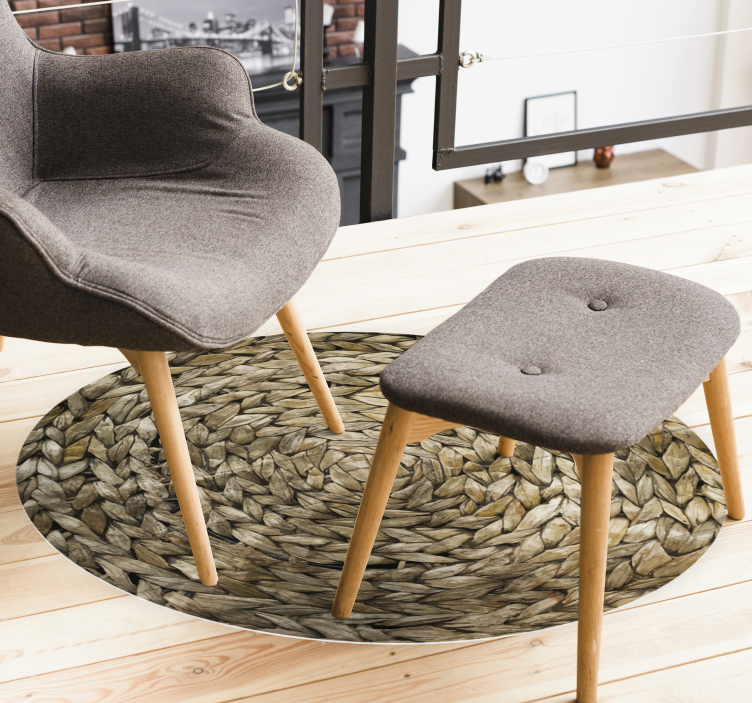 Circular Woven textured vinyl rug - TenStickers