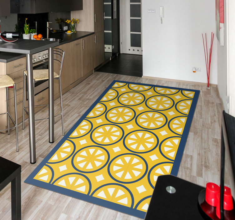 Citrus Slice Style kitchen vinyl rug - TenStickers