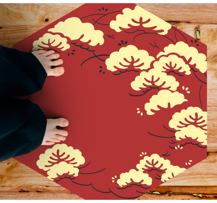 Cloud floral pattern floral vinyl rug - TenStickers
