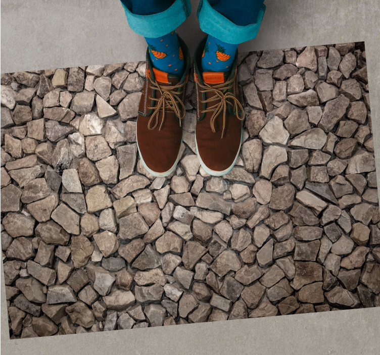 Cobblestone Pathway stone effect vinyl rug - TenStickers