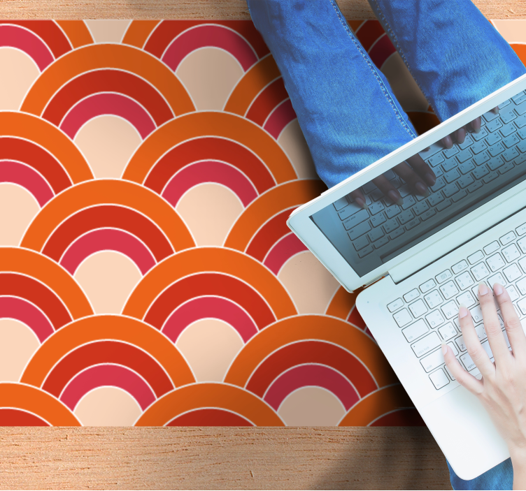 Colorful Arched Patterns geometric vinyl rug - TenStickers