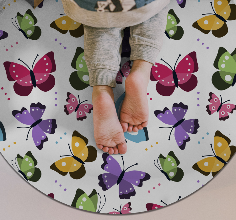 colorful butterfly pattern animal mat - TenStickers