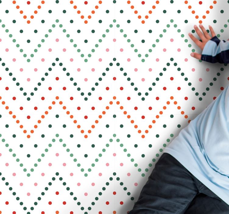 Colorful Chevron Pattern kids vinyl rug - TenStickers