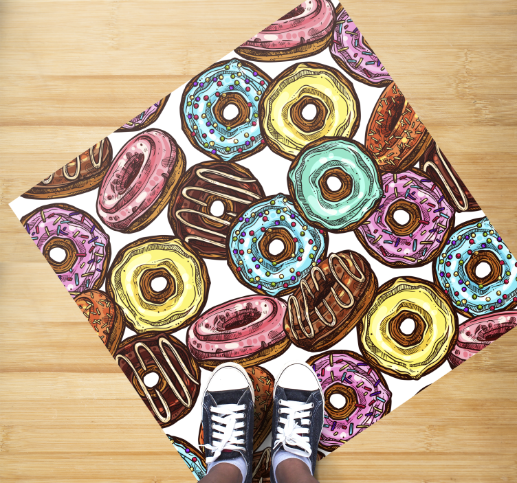 Colorful Donut Collection kids vinyl rug - TenStickers