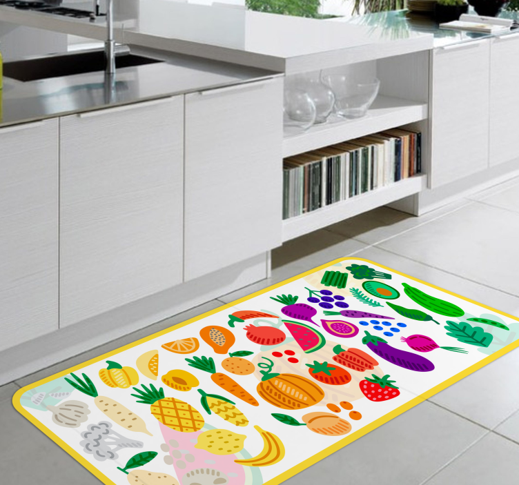 Colorful Fruit Pattern floral vinyl rug - TenStickers