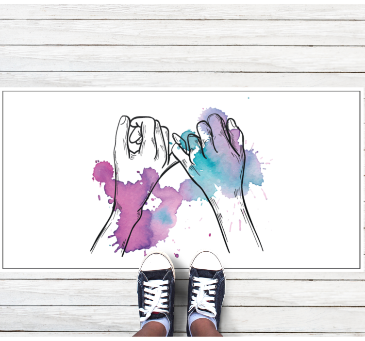 Colorful Hand Gesture teen vinyl rug - TenStickers