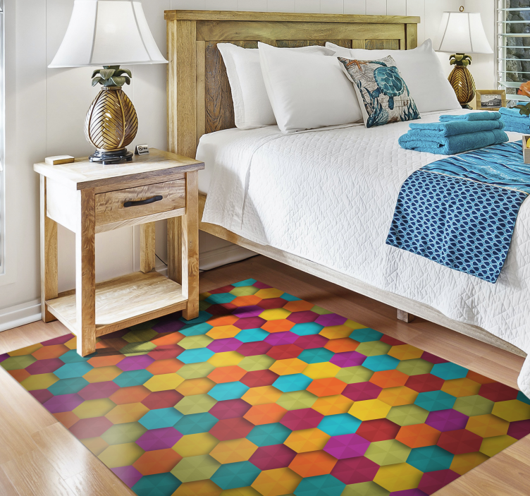 Colorful Hexagonal Pattern geometric rugs - TenStickers